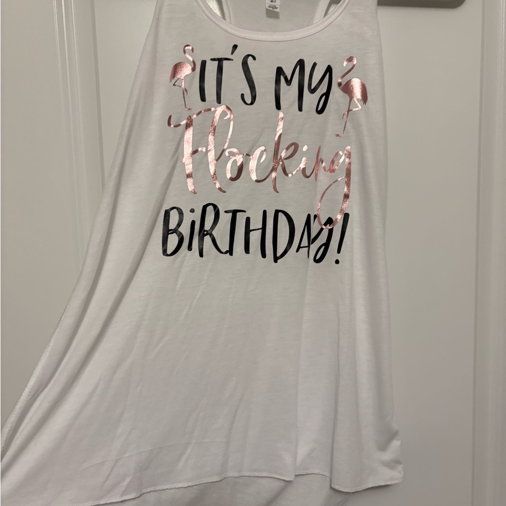 Bella Canvas White Flowy Tank Top- worn once!